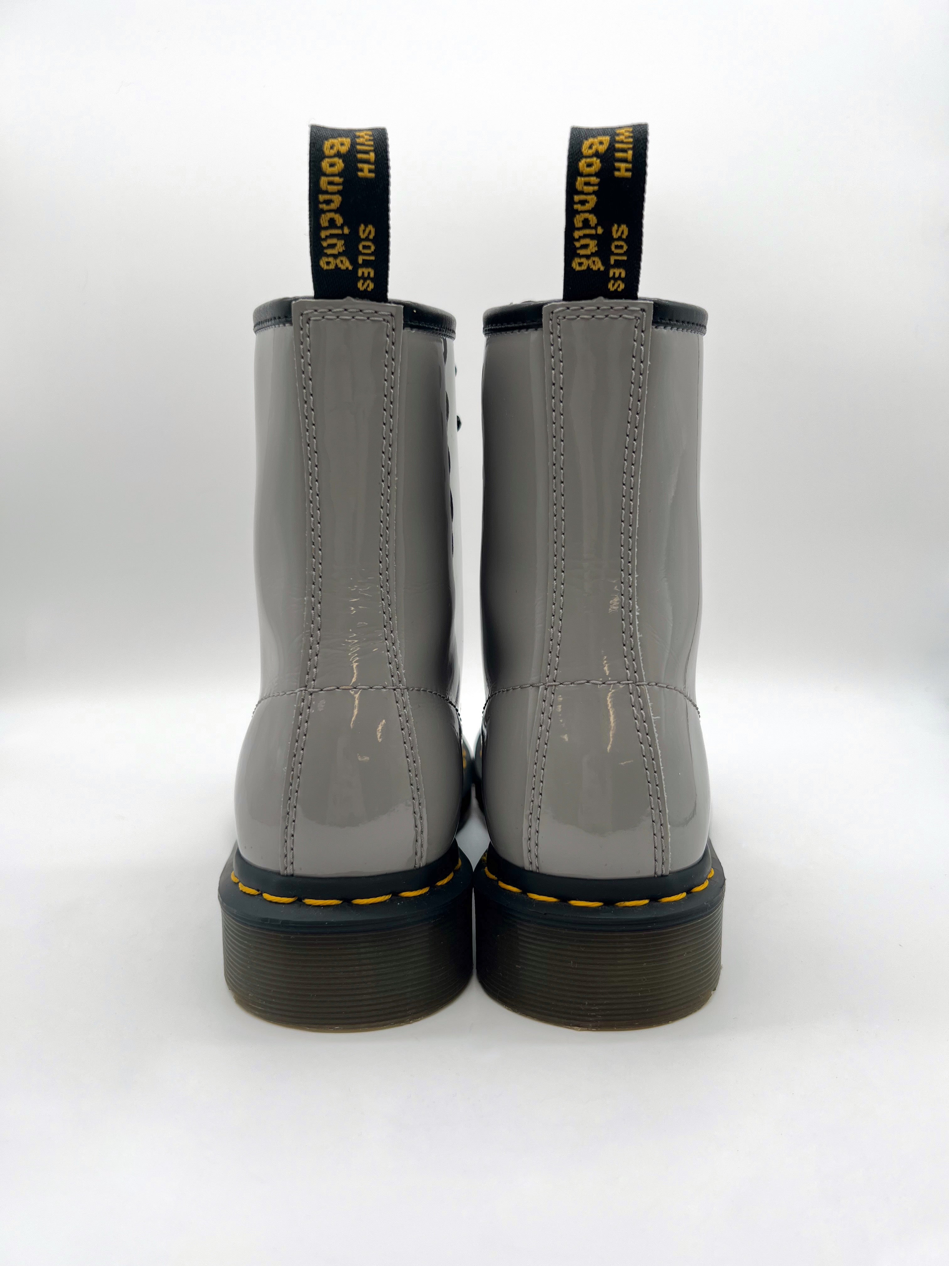 Grey patent dr martens shop