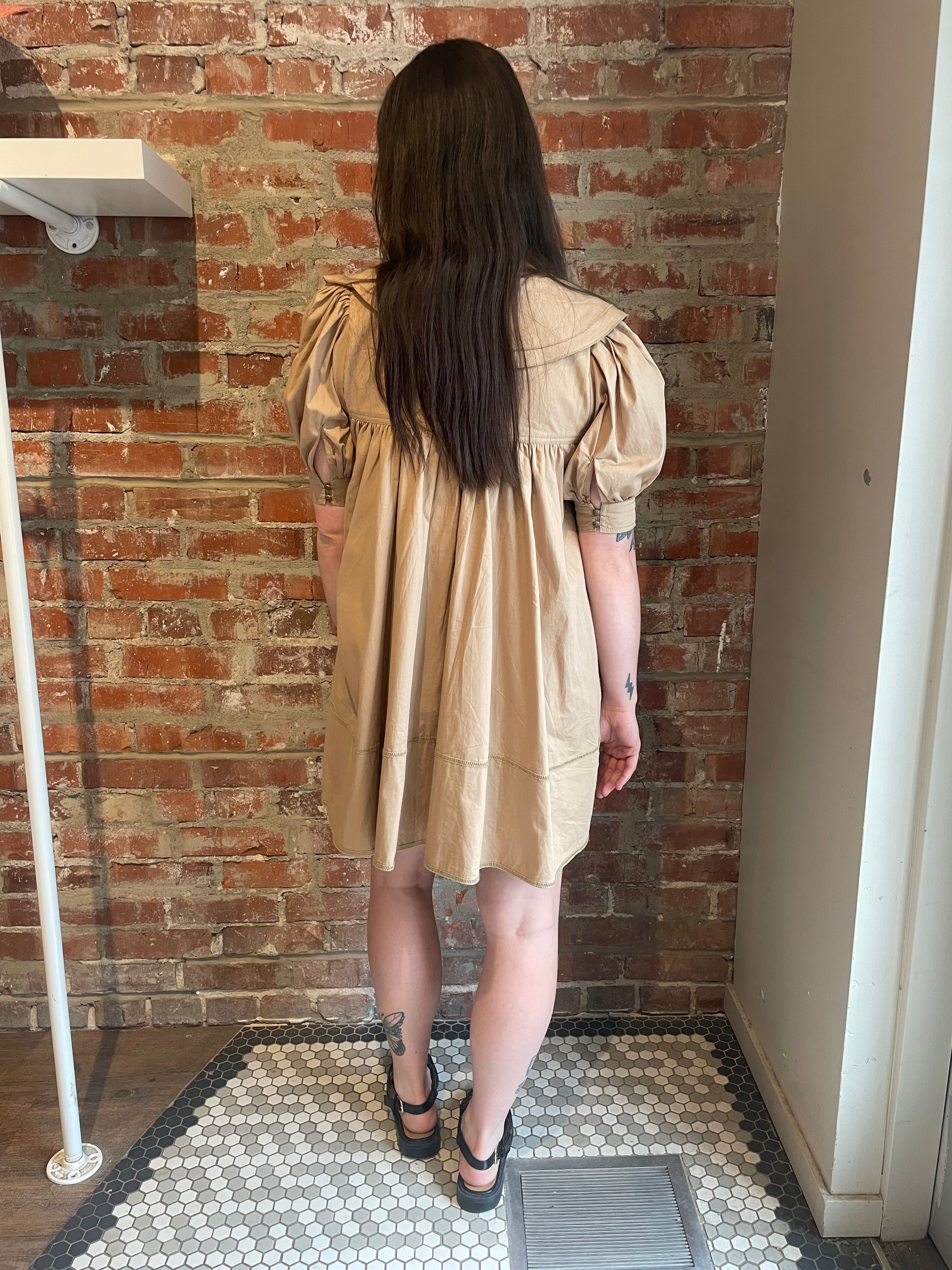 pilcro short sleeve bow front tunic mini dress Short-Sleeve Bow-Front Tunic Mini Dress