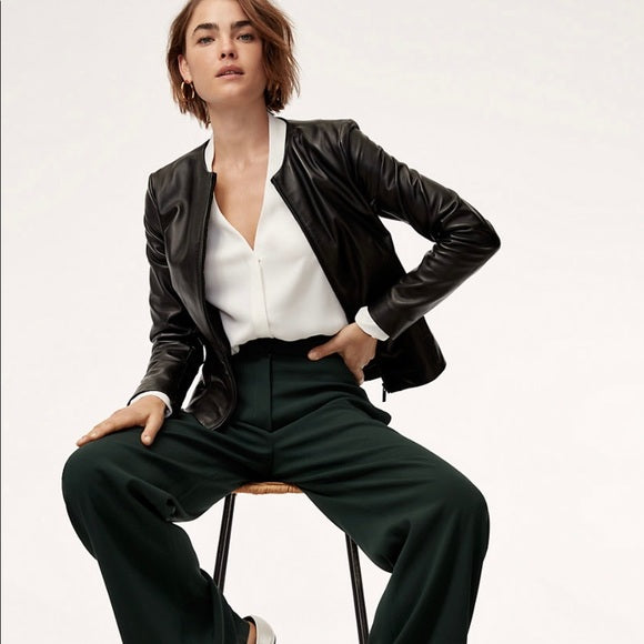 M Babaton Jett Leather Jacket Wrinkled Boutique